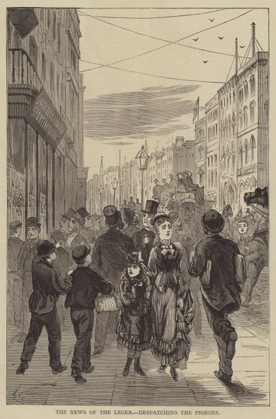 A Leger hírei, a galambok küldése (metszet) alkotó: English School