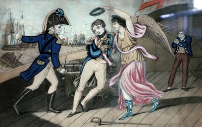 Lord Nelson nemes admirális, a győzelem karjaiba hullva, március 11. alkotó: English School