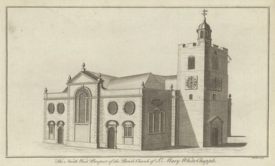 A londoni St Mary Whitechapel plébániatemplom északnyugati kilátása alkotó: English School
