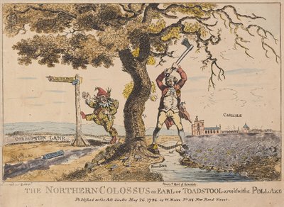 The Northern Colossus vagy Earl of Toadstool, kocsma. 1786 (kézzel színezett metszet) alkotó: English School