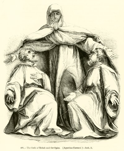 Rahab esküje és a kémek, Agostino Carracci, Joshua ii (metszet) alkotó: English School