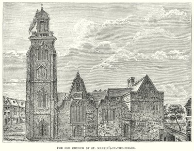 A Szent Márton-templom régi temploma (metszet) alkotó: English School