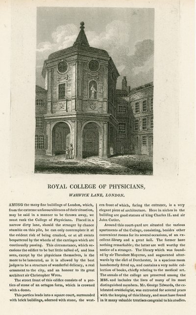 Das alte College of Physicians in Warwick Lane von English School
