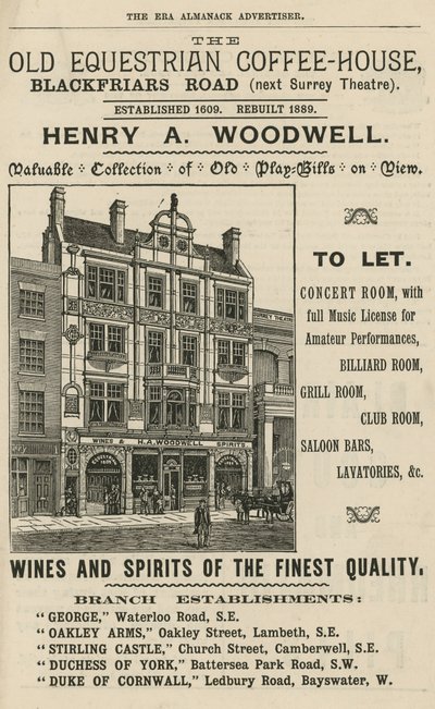 The Old Equestrian Coffee House, Blackfriars Road, London alkotó: English School