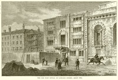 A régi postahivatal a Lombard utcában, 1800 körül alkotó: English School