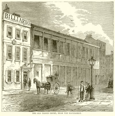 A régi teniszpálya, a Haymarket közelében alkotó: English School