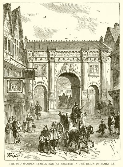 A régi fából készült templombár (I. Jakab uralkodása idején épült) alkotó: English School