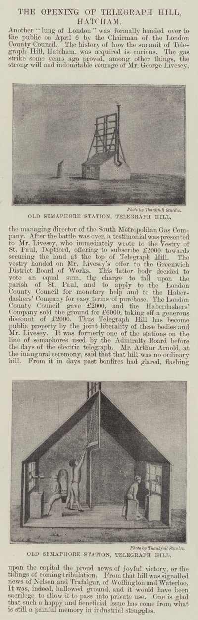 A Telegraph Hill megnyitása, Hatcham (metszet) alkotó: English School