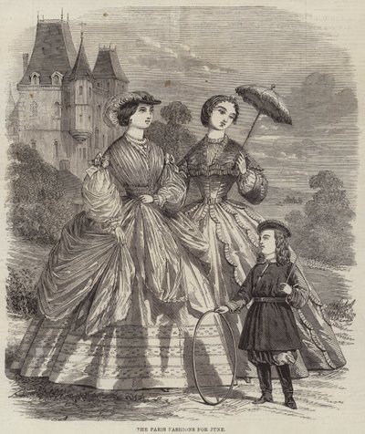 A júniusi párizsi divat (metszet) alkotó: English School
