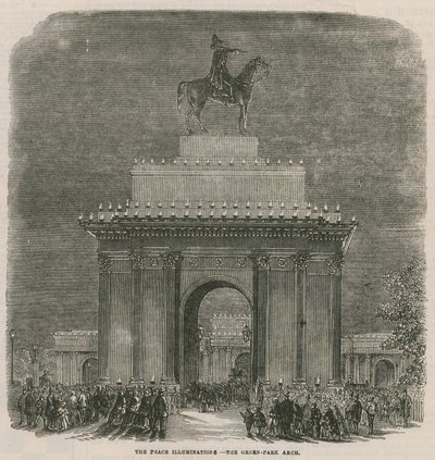 A béke megvilágítása a Green Park Arch-ban alkotó: English School