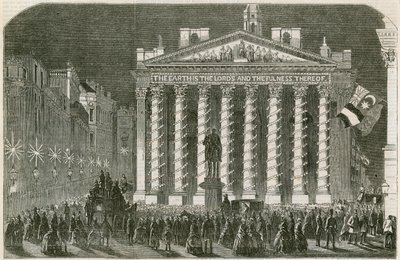 A béke megvilágítása a londoni királyi börzén, 1856. május 29 alkotó: English School