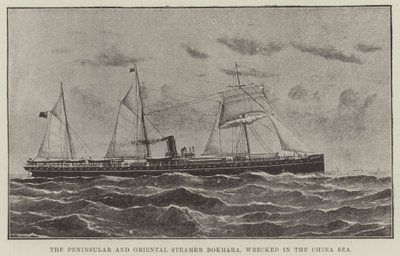 Der Peninsular und Oriental Dampfer Bokhara, im Chinesischen Meer gestrandet von English School