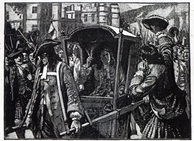 Az edinburgh-iak Hamilton hercegét a Holyrood-palotába kísérték 1706-ban alkotó: English School