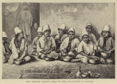 A perzsa éhínség, Fiúk az árvaházban Shirazban alkotó: English School