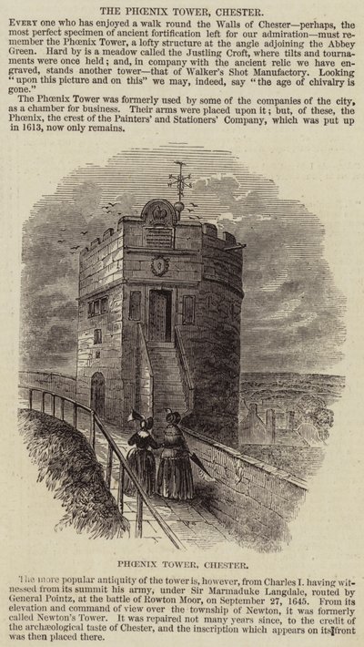 A Főnix-torony, Chester (metszet) alkotó: English School