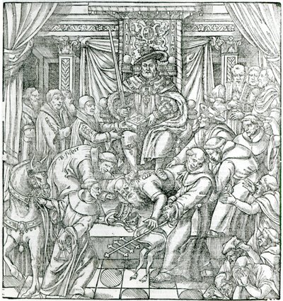 Henrik király által elnyomott pápát, 1534 alkotó: English School