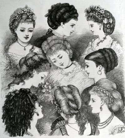 A haj jelenlegi divatja, 1870 alkotó: English School