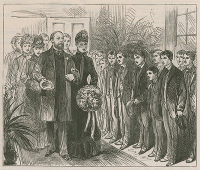 A walesi herceg és hercegnő megnyitja a Working Lads Institute-ot, Whitechapel alkotó: English School
