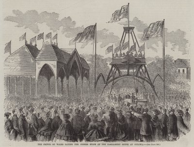 A walesi herceg az ottawai parlament alapkőletétele (metszet) alkotó: English School