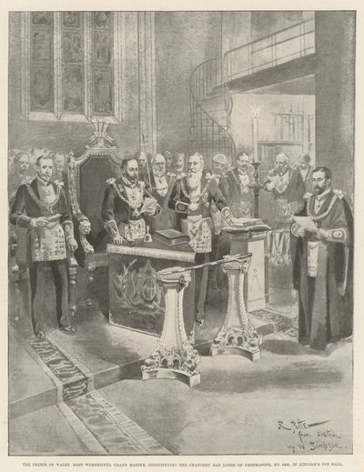 Wales hercege, a legimádatosabb nagymester, a szabadkőművesek Chancery Bar Lodge 2456. sz. alkotója a Lincoln