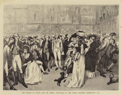A walesi herceg és Sir Joshua Reynolds a Királyi Akadémia kiállításán alkotó: English School