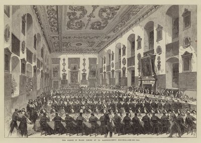 A walesi herceg vacsorája a Szent Bertalan Kórházban (metszet) alkotó: English School