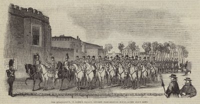 A Quadrangle, a Szent Jakab-palota, a Marlborough House-szal szemben, a State Band alkotó: English School