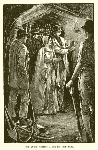 A királynő egy cornwalli vasbányába látogat alkotó: English School