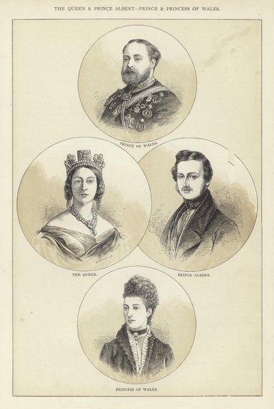 The Queen and Prince Albert, Prince and Princess of Wales  alkotó: English School