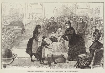 A királynő Edinburgh-ban, látogatás a Királyi Vakok Menhelyében, Craigmillar alkotó: English School