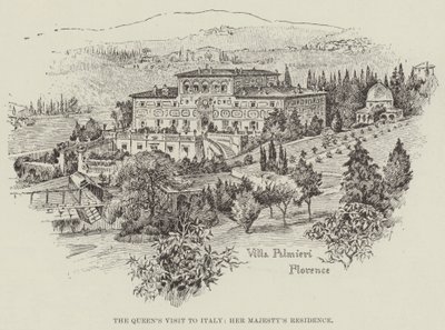 A királynő olaszországi látogatása, Őfelsége rezidenciája (metszet) alkotó: English School