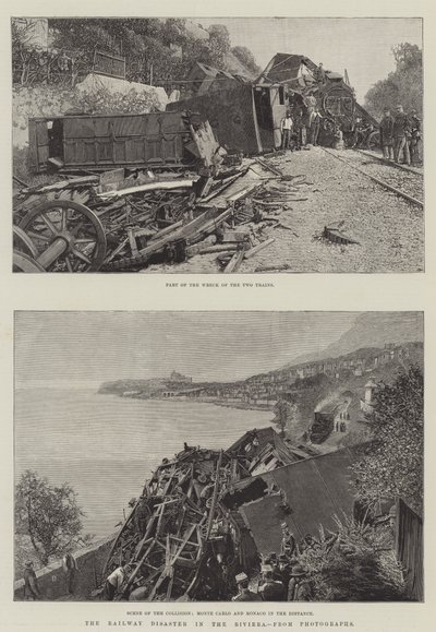 Vasúti katasztrófa a Riviérán (metszet) alkotó: English School