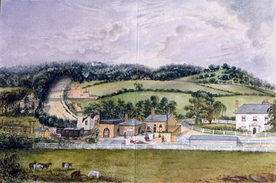 The Railway Terminus, Kent, 1860 körül (wc papíron) alkotó: English School