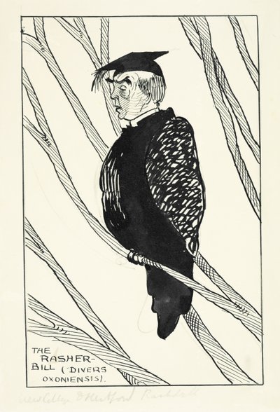 The Rasher-Bill (Divers Oxoniensis): Hastings Rashdall (1858-1924) (toll, tinta és ceruza papíron) alkotó: English School