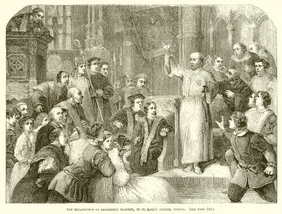 Cranmer érsek visszamondása az oxfordi St. Marys templomban alkotó: English School