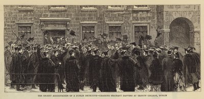 Egy dublini nyomozó közelmúltbeli meggyilkolása, Danvers őrmester elnöke a dublini Trinity College-ban alkotó: English School