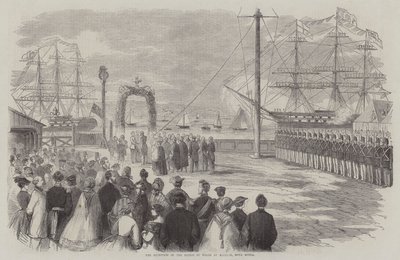 A walesi herceg fogadása Halifaxban (Új-Skócia) (metszet) alkotó: English School