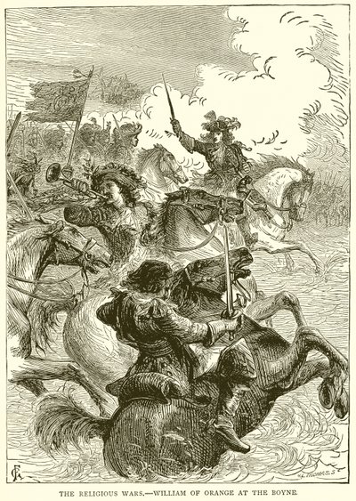 A vallásháborúk. - William of Orange a Boyne-ban alkotó: English School