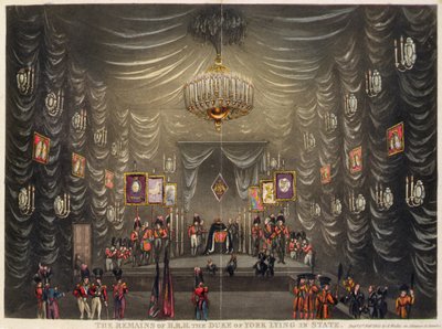 H.R.H. maradványai the Duke of York államban fekszik, pub. E. Wallis alkotó: English School