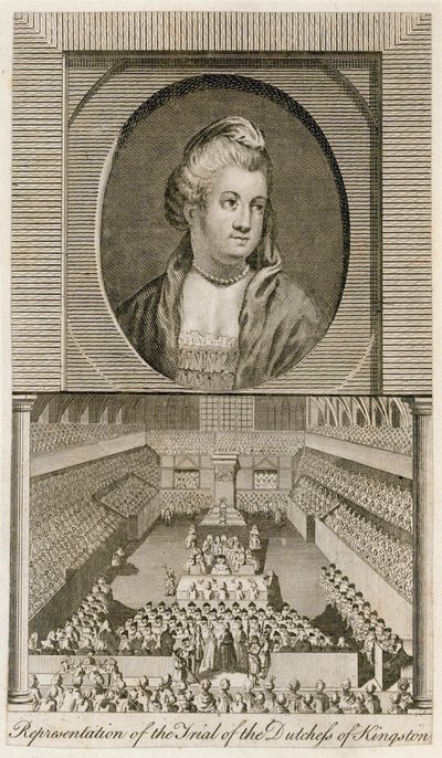 A Kingston hercegnő perének ábrázolása a Westminster Hallban alkotó: English School