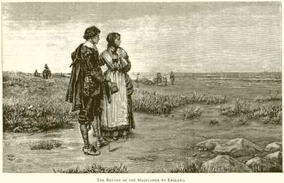 A Mayflower visszatér Angliába alkotó: English School