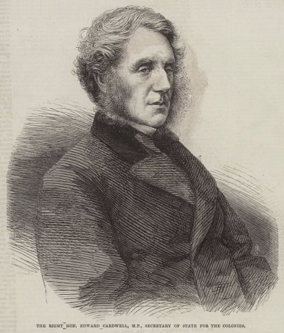 Edward Cardwell képviselő, a gyarmatok államtitkára (metszet) alkotó: English School