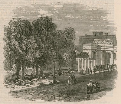 The Riot in Hyde Park: A Hyde Park Corner törött korlátai alkotó: English School