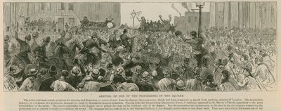 Zavargás a Trafalgar téren: Az egyik felvonulás megérkezése a térre alkotó: English School