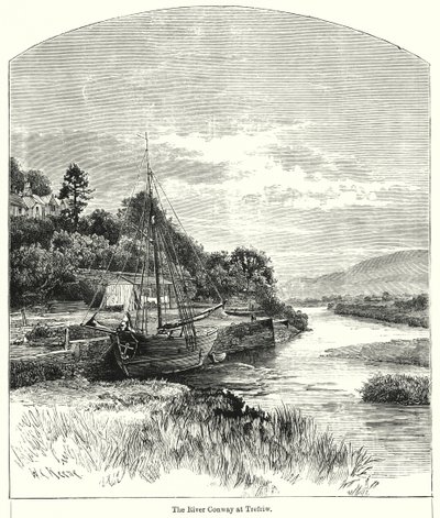 A Conway folyó Trefriw-nél (metszet) alkotó: English School