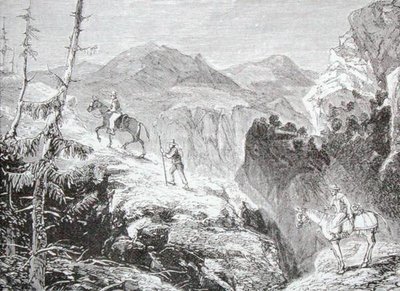 The Road to Honda, Kolumbia, Thomas Milner tiszteletes „The Gallery of Geography” című művéből, 1880 körül megjelent (metszet) alkotó: English School