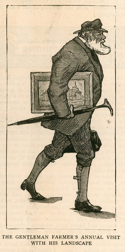 A Királyi Akadémia; London; Az úri gazdák éves látogatása tájával alkotó: English School