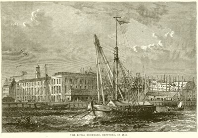 A Royal Dockyard, Deptford, 1810-ben alkotó: English School