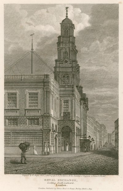 A londoni királyi tőzsde délnyugat felé néz alkotó: English School