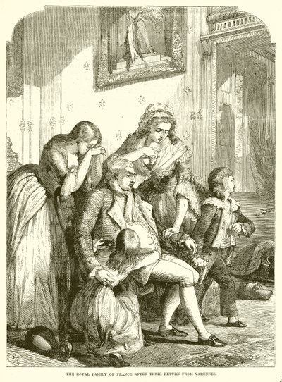 A francia királyi család Verennes-ből való visszatérése után alkotó: English School